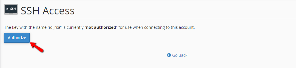 Authorizing SSH Keys in cPanel